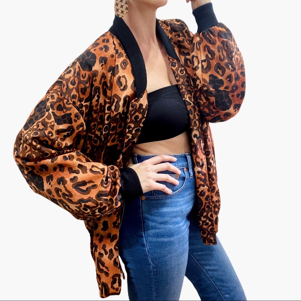 Vintage 80’s Animal Print Windbreaker Jacket XL